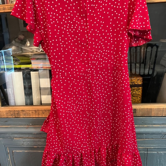 Red Polka Dot Wrap Dress - Picture 3 of 3